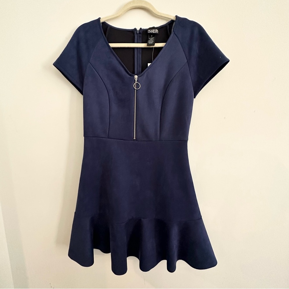 NWT Rosie Harlow Navy Faux Suede Mini Dress | Size MD